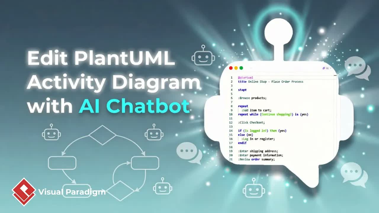 How to Edit PlantUML Activity Diagrams with Visual Paradigm Chatbot V2