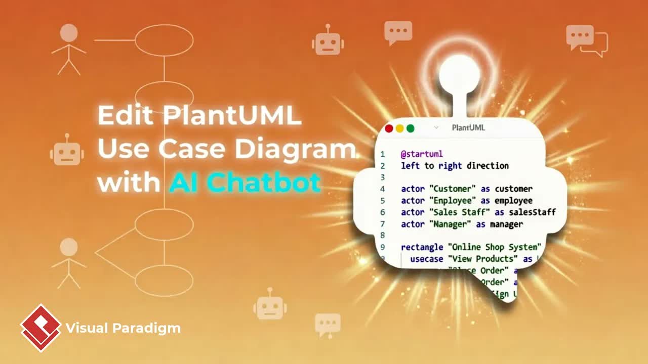How to Edit PlantUML Use Case Diagrams with Visual Paradigm Chatbot V2