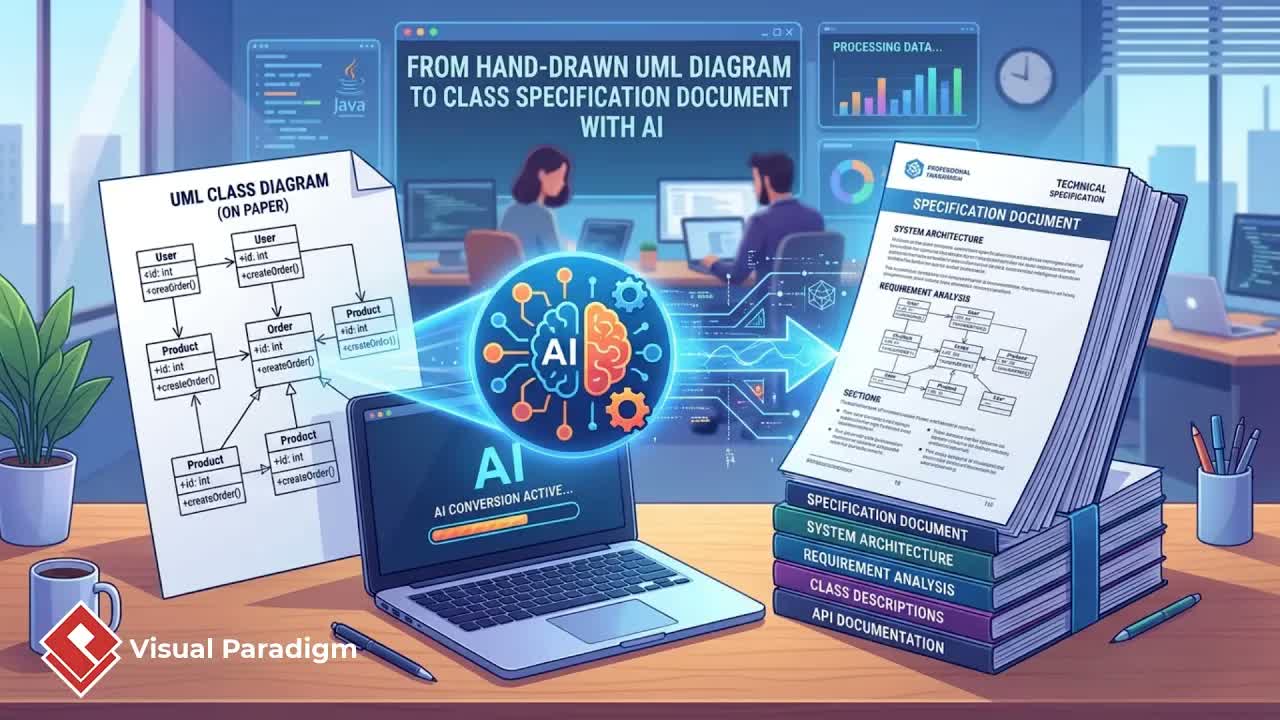 Cara Mengubah Diagram Kelas UML yang Digambar Tangan Menjadi Spesifikasi Profesional dengan Chatbot AI