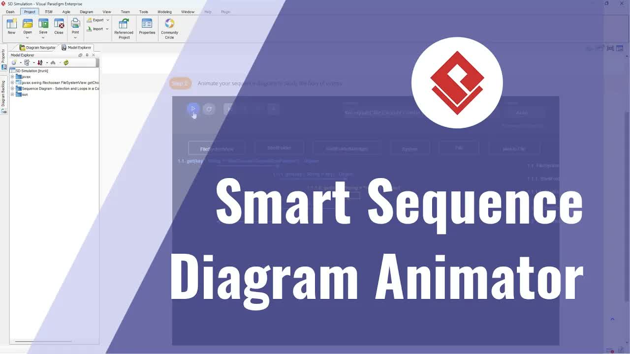 Visual Paradigm スマートシーケンス図アニメーターを使用したシーケンス図のアニメーション化方法