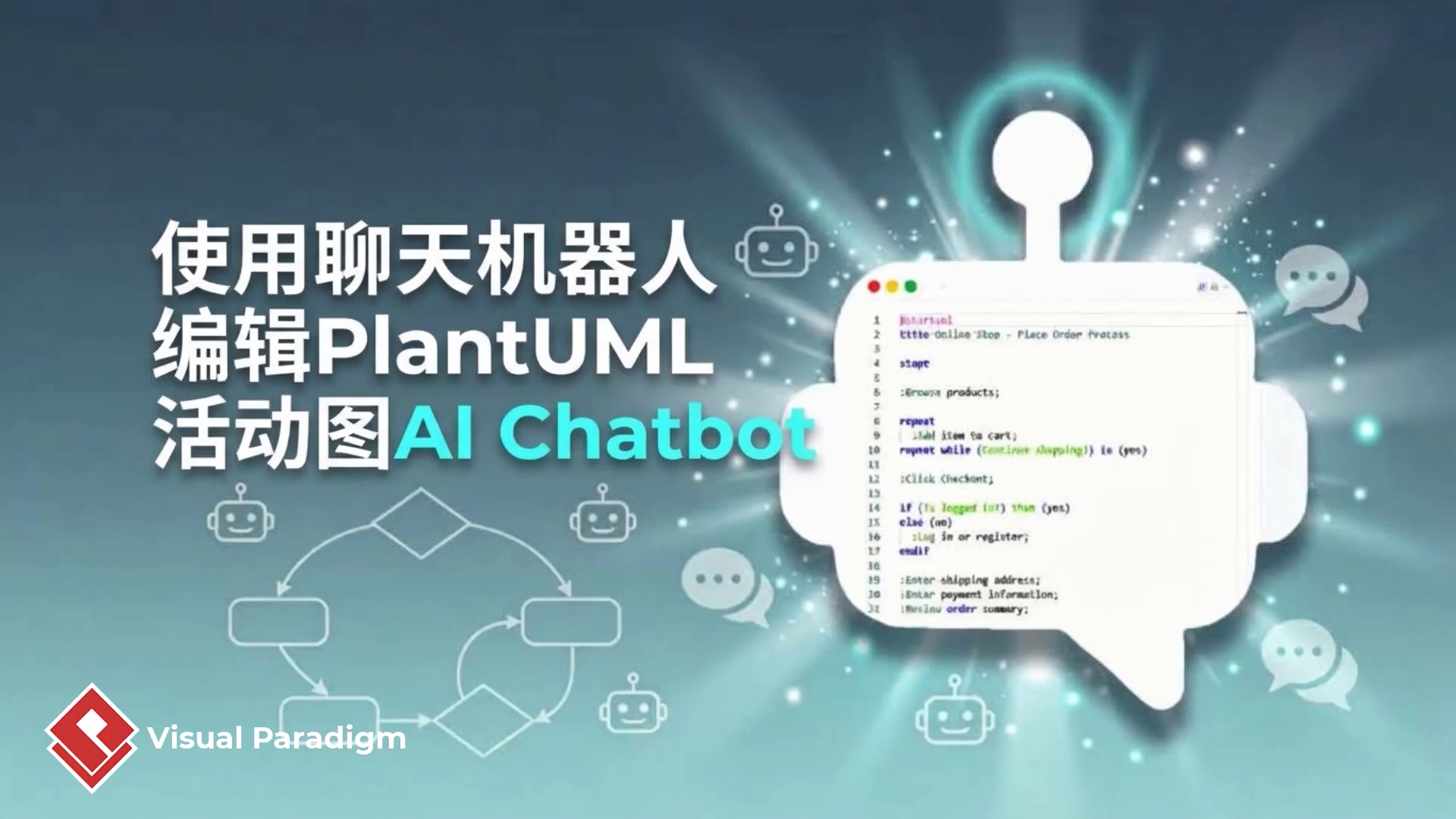 如何使用 Visual Paradigm Chatbot V2 编辑 PlantUML 活动图