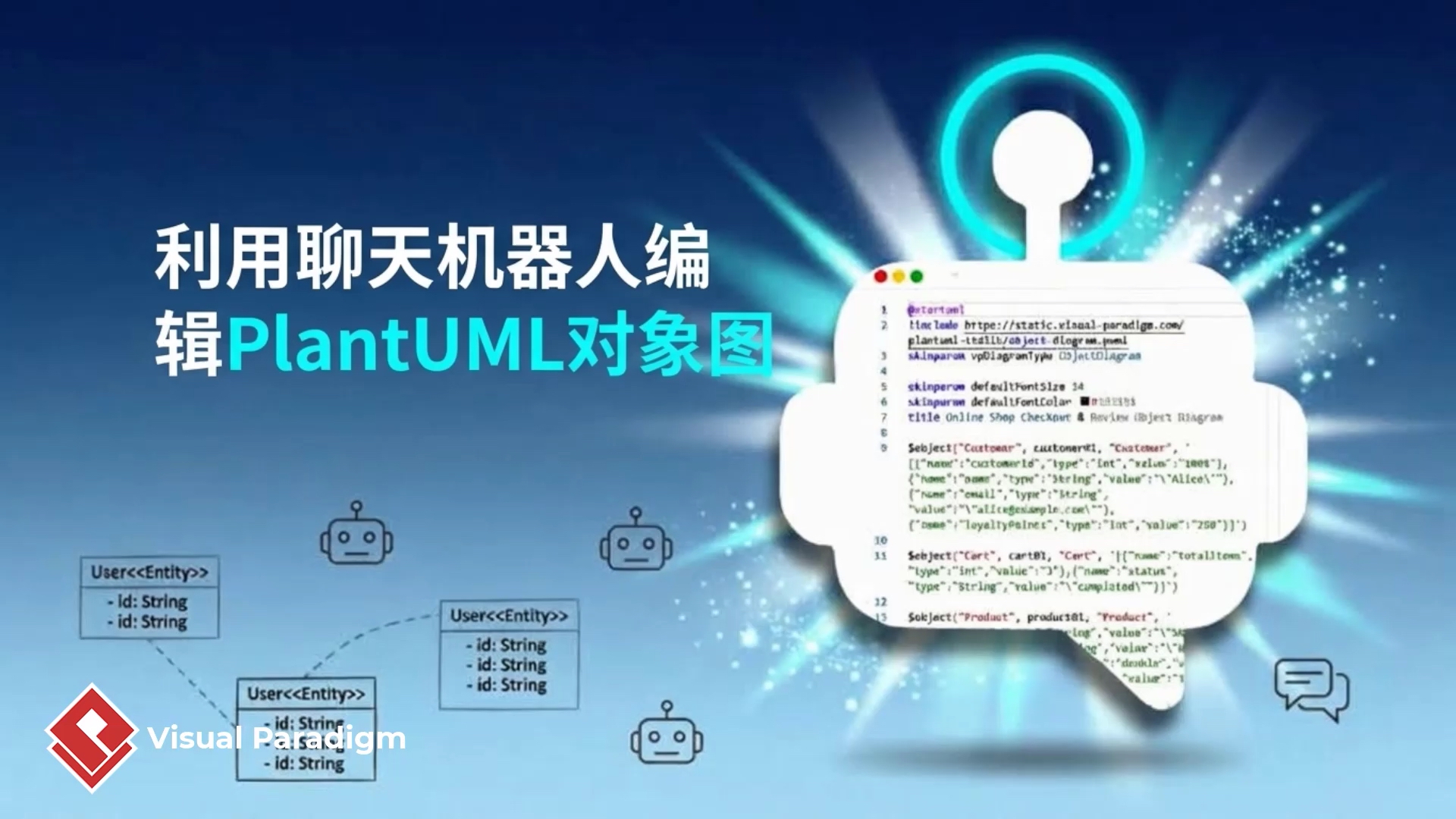 如何使用 Visual Paradigm Chatbot V2 编辑 PlantUML 对象图