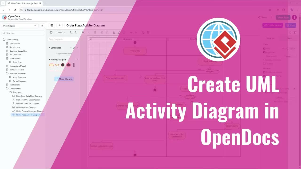 How To Build An Activity Diagram With AI In VP Online OpenDocs